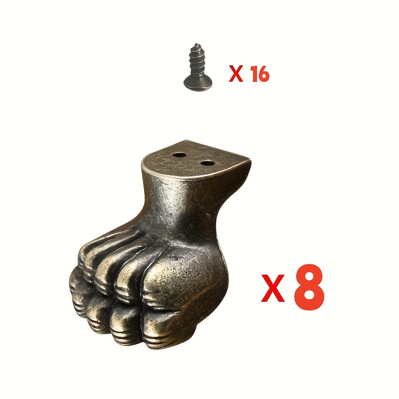Furniture Hardware Brass - 8pcs Antique Foot Brass Jewelry Bracket