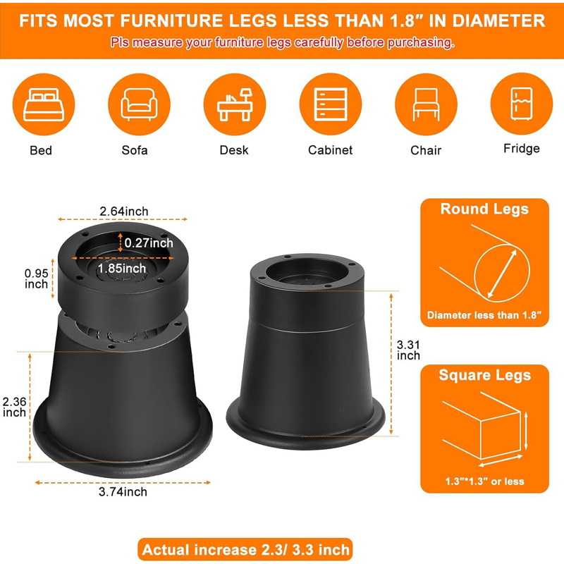 4Pcs Heavy Duty Furniture Rise - Furniture Hardware Legs ulasan dan harga