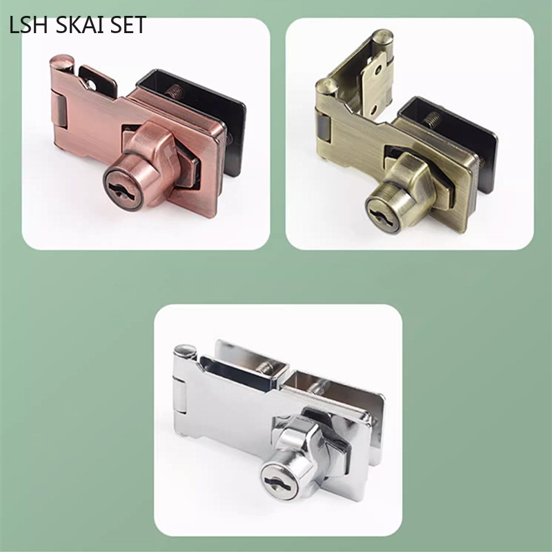 No-punch Glass Door Lock Store - Furniture Hardware Store ulasan dan harga