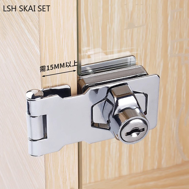 No-punch Glass Door Lock Store - Furniture Hardware Store ulasan dan harga